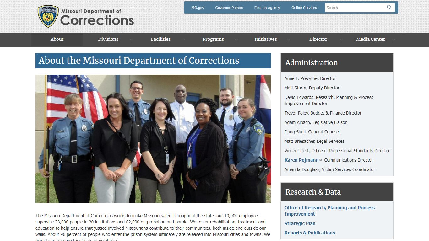About the Missouri Department of Corrections